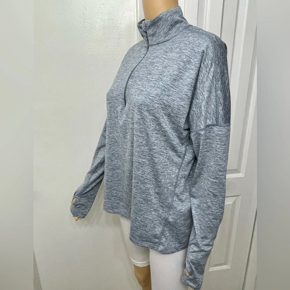 Nike Women's Dry Element Running Top Gray Heather Long Sleeve Size M - Picture 7 of 12